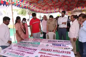 Collector visits election counting center in Khammam