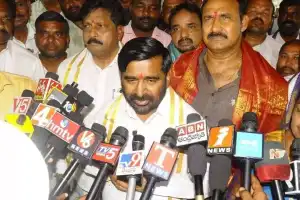 Jagadish Reddy blames Congress for causing drought.