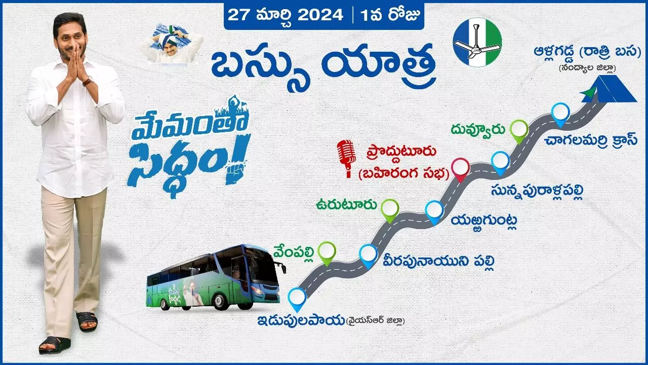 Jagan to ramp up election campaign with ‘Memanta Siddham’ journey on March 27