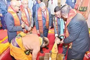 Justice DY Chandrachud, Chief Justice of India, inaugurates foundation stone laying ceremony for new Telangana High Court