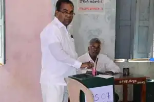 MP Pothuganti Ramulu Casts His Vote