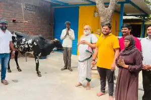 Muslim farmer gifted bull by Chilkur Priest