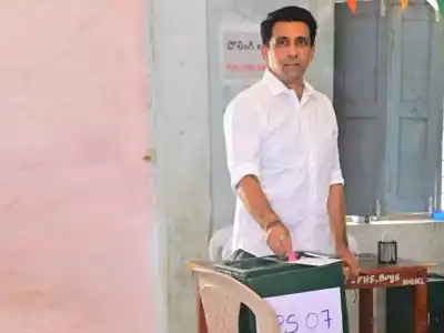 Nagar Kurnool MLA Rajesh Reddy Votes in MLC By-Elections at ZP Ground Polling Center