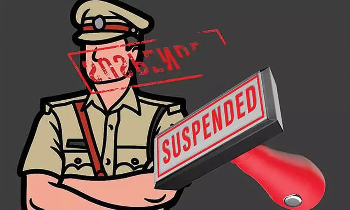 Security guard suspended for bad behavior.