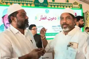 Several minority Congress leaders from Khammam attend the Iftar Party in Hyderabad