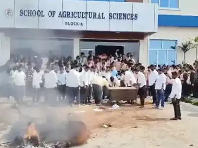 Students at Malla Reddy University protest