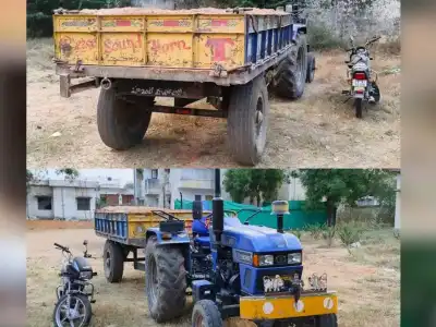 Telkapally SI Naresh seizes illegally transporting sand tractor