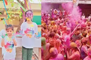 Vibrant Holi celebration in Hyderabad