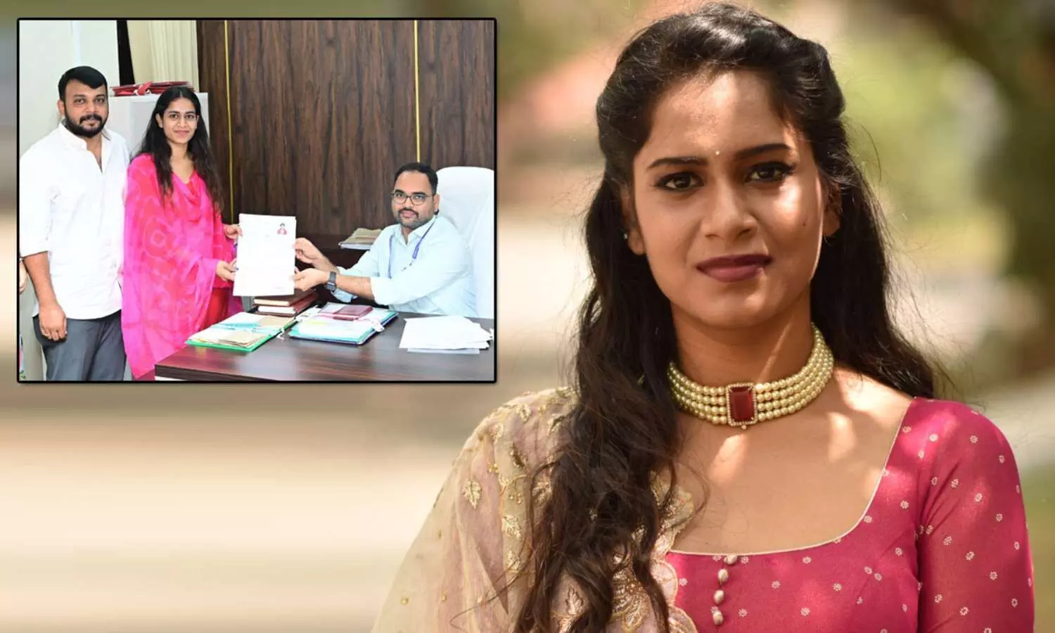 Actress Sahithi Dasari transitions to politics, running as an independent candidate in Chevella Constituency