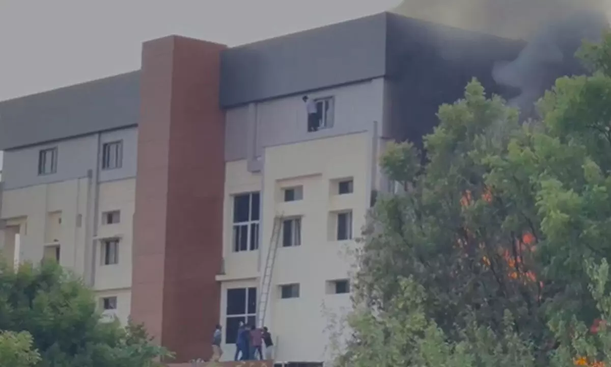 Fire erupts at Alwyn Pharmacy Company in Shadnagar