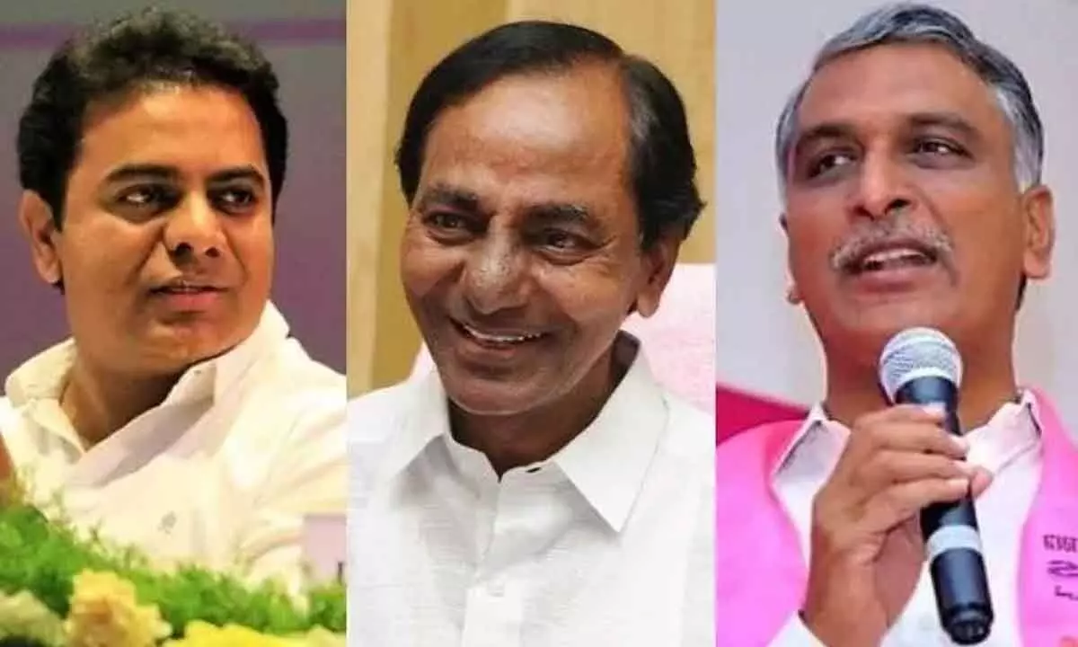 KCR, KTR, and Harish embark on campaign trail