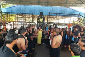 Temple priests conduct special abhishekah pooja for Lord Shaniswara