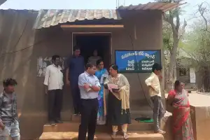 Uday Kumar, Collector, inspects polling stations in Nallamala Chenchu ​​Villages