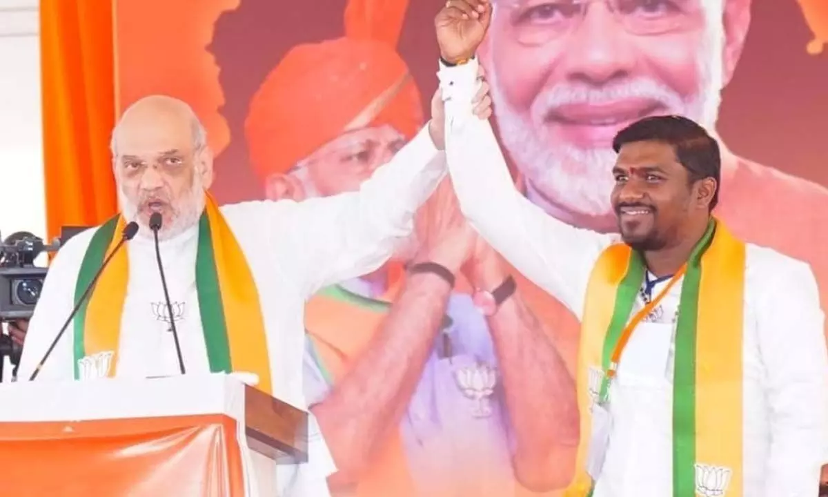 Amit Shah announces first ever hoisting of BJP flag in Nagar Kurnool