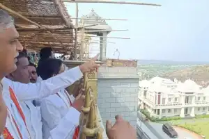 Harish Rao, Former Minister, makes a visit to the Yadadri shrine
