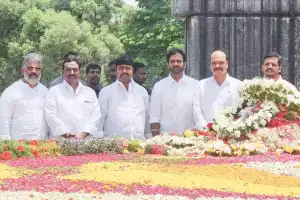 Joint MLA Candidate Bhashyam Praveen Honors NTR on Birth Anniversary at Ghat