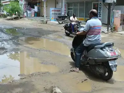 Motorists in Hyderabad face challenges due to damaged roads caused by heavy rain
