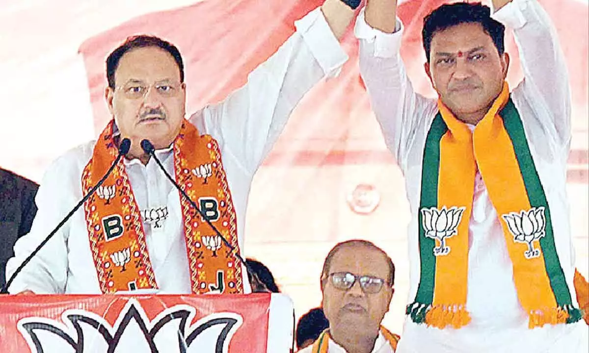 Nadda urges to defeat Congress opposing Ram