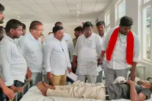 Potuganti Bharat Prasad, BJP MP candidate, visits injured Karyakartas