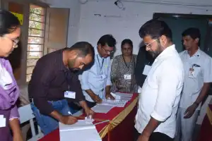 Revanth Reddy casts his vote in Kodangal