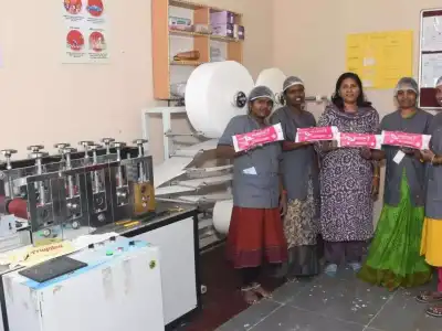 Self-Help Group of 4 Women, Backed by Amazon, Produces 1200 Biodegradable Sanitary Napkins per Hour in Hyderabad Facility