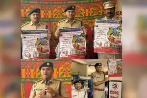 SP Gaikwad Vaibhav Raghunath of the District releases posters promoting drug prohibition.