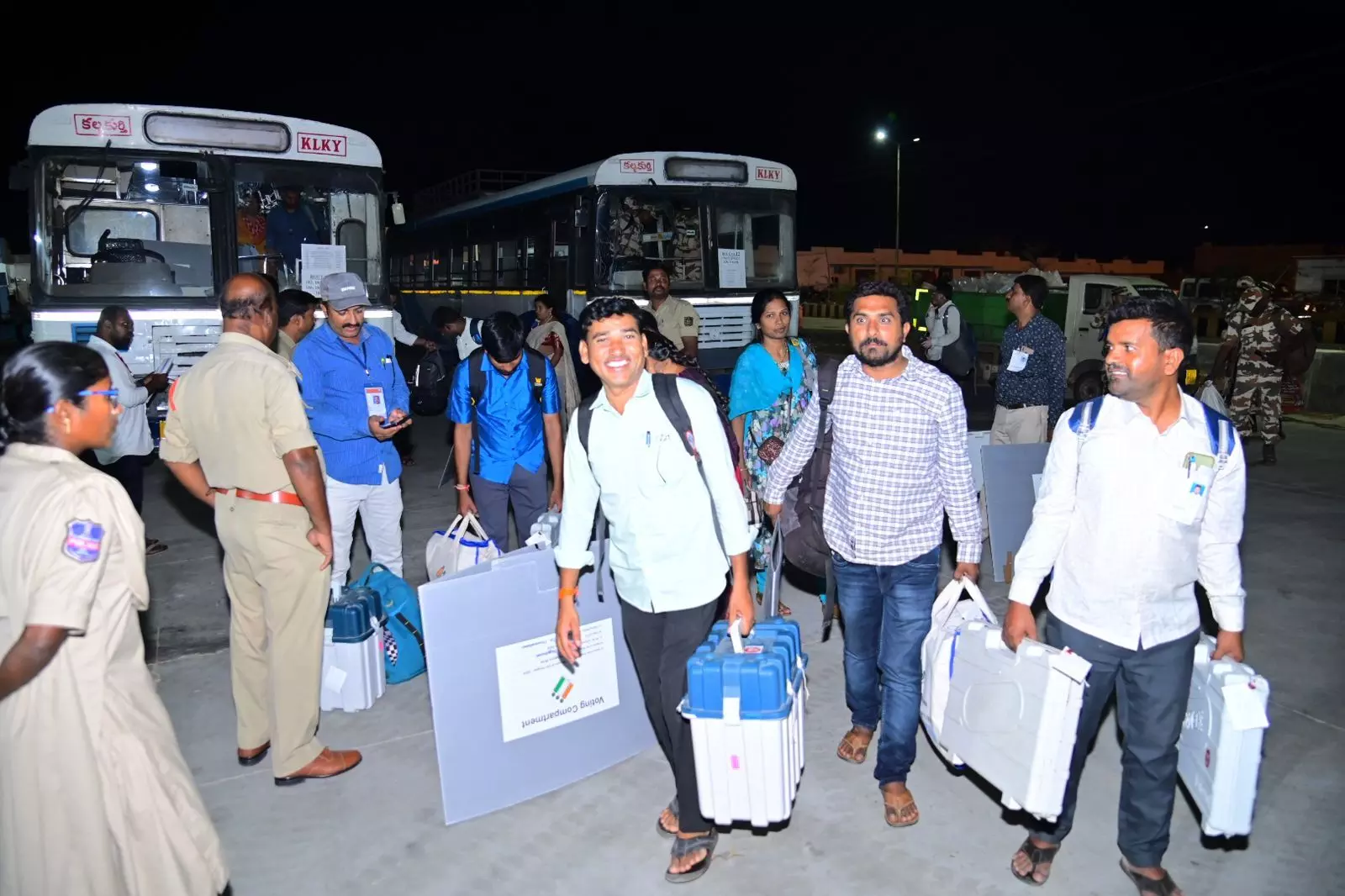 Staff for the election have arrived at the reception center.