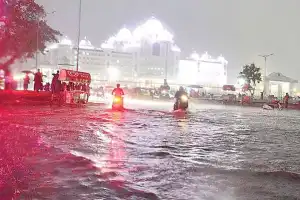 Torrential rain provides relief from scorching heat in Hyderabad