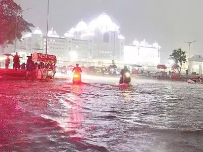 Torrential rain provides relief from scorching heat in Hyderabad