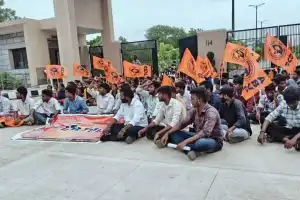 ABVP activists call for removal of the DEO from her duties
