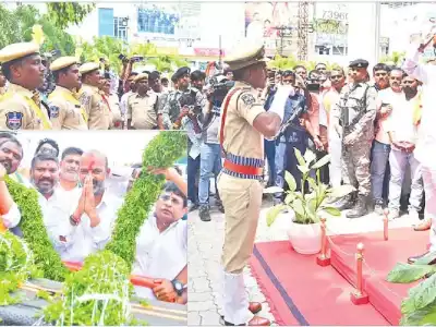 Bandi Sanjay Kumar greeted with a grand welcome on his first visit as Minister