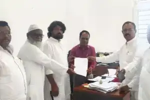 Congress party leaders lodge complaint with Chief Secretary against former Collector Vallur Kranti for corruption.