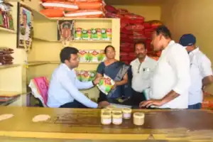 DC inspects PACS and pesticides shop in Gadwal following impact of Hans