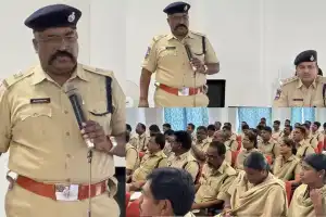 District Additional SP CH Rameshwar conducts police training on new laws.