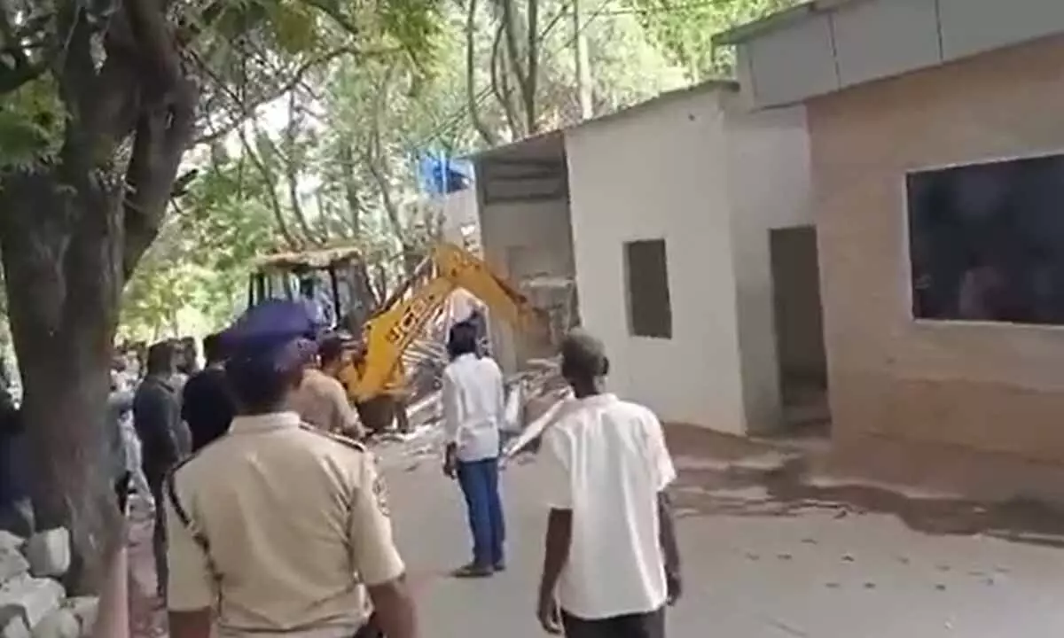 GHMC tears down illegal constructions near ex-AP CM’s residence in Hyderabad