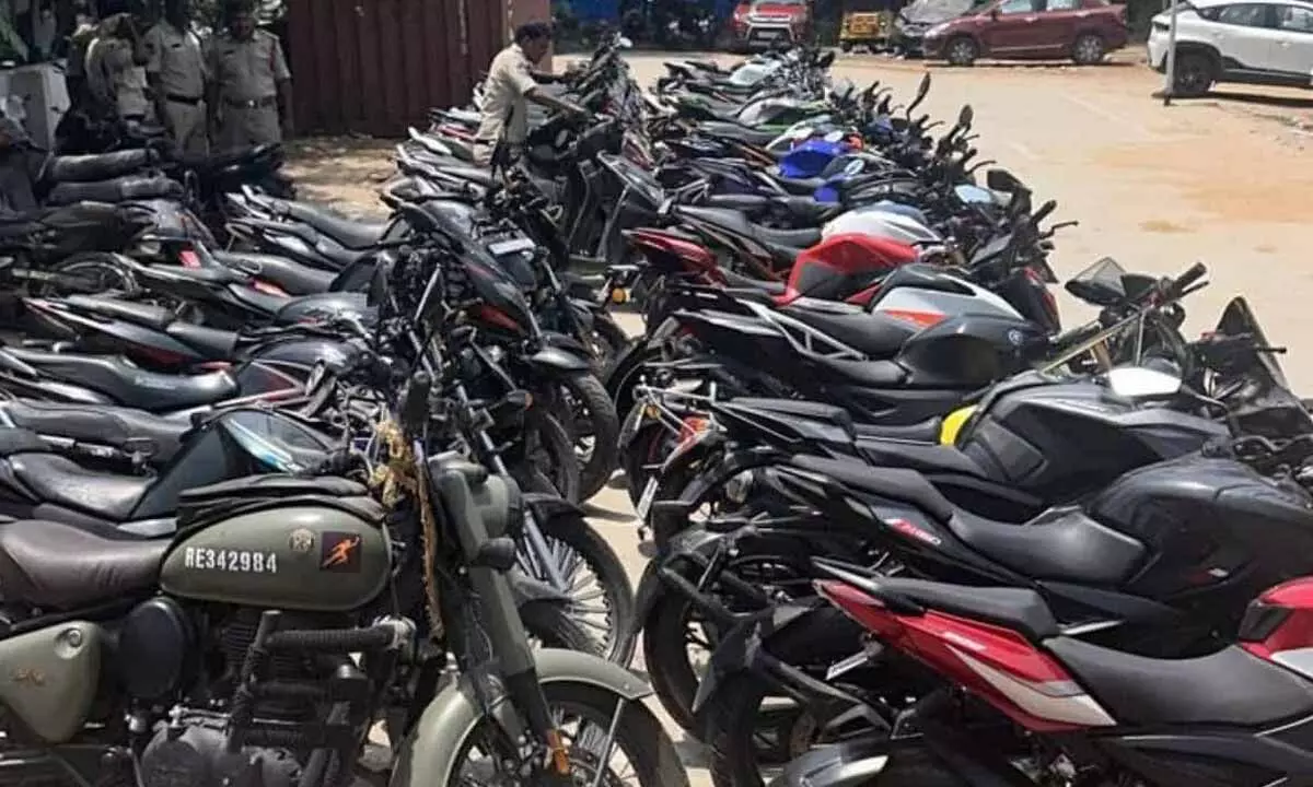 Hyderabad Police confiscates 50 bikes involved in unauthorized racing
