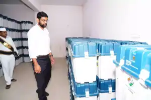 Jitesh Patil, the collector, conducted an inspection of the EVM warehouse.