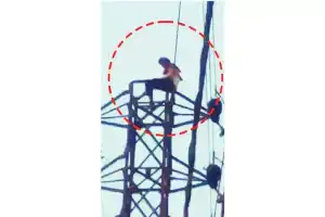 Man scales electricity tower following dispute with spouse