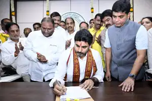 Nara Lokesh assumes role as Minister, authorizes large DSC file to fill 16,347 positions