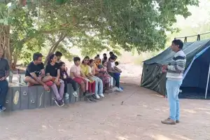 Nature camp held at Forest Trek Park in Hyderabad.