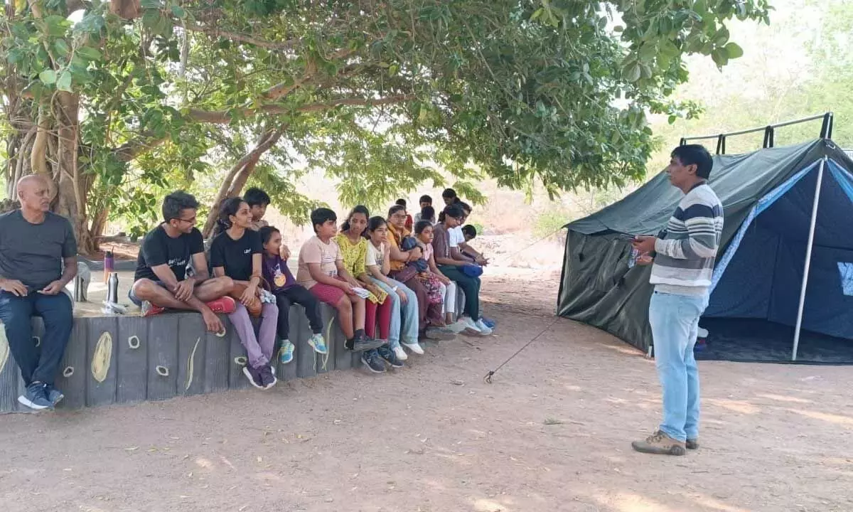 Nature camp held at Forest Trek Park in Hyderabad.