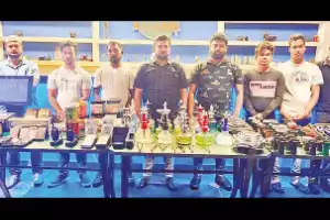Police conduct a raid on hookah lounge in Panjagutta