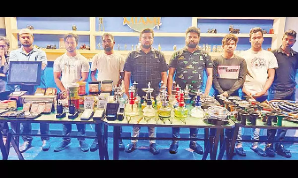 Police conduct a raid on hookah lounge in Panjagutta