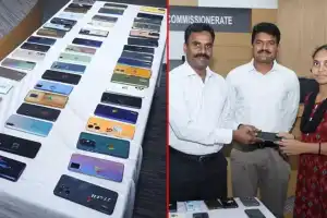 Police in Cyberabad retrieve 60 stolen mobile phones.