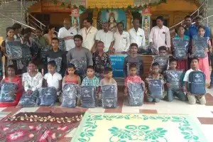 Providing orphan children with school bag kits
