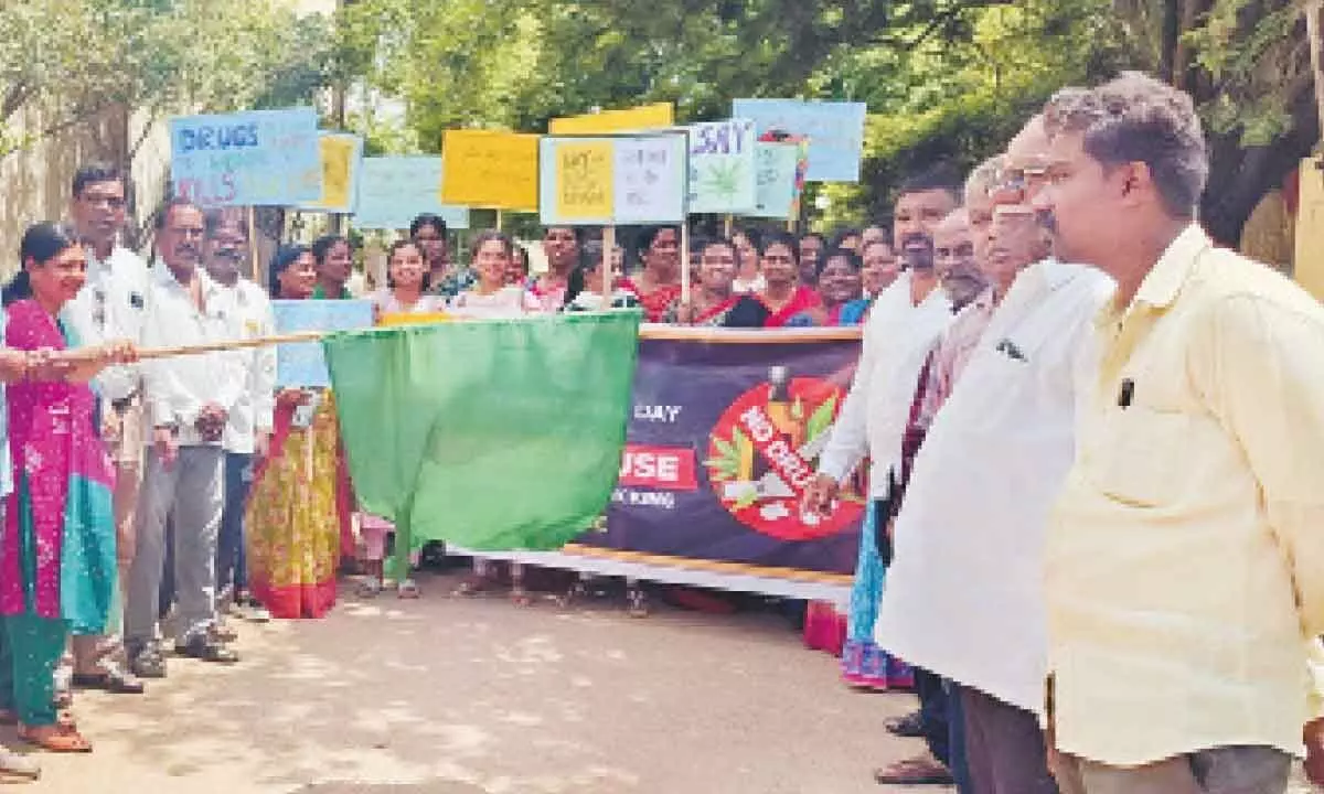 Rally on Drug Abuse Awareness Held in Hyderabad