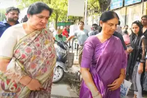 Sabitha Indra Reddy and Satyavathi Rathode visit BRS MLC Kavitha at Tihar Jail