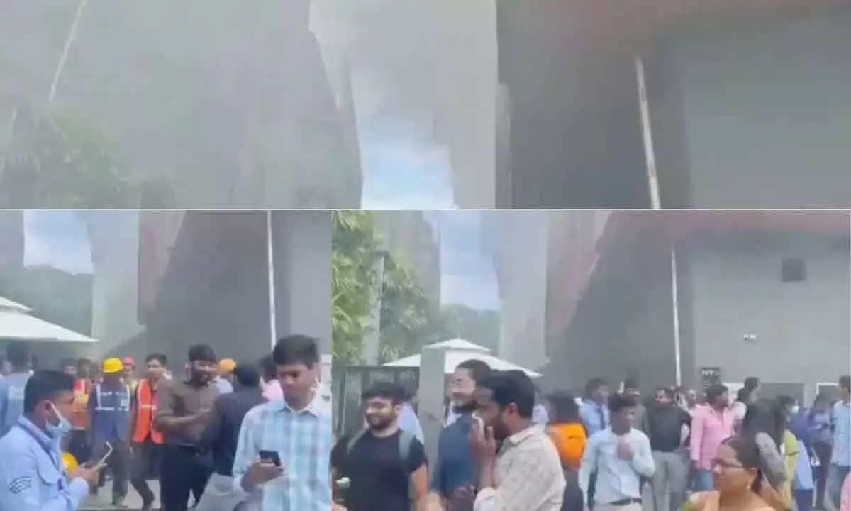 Staff at building in Jubilee Hills narrowly escape fire outbreak.