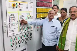 Tummala Nageswara Rao, the State Minister of Agriculture, Marketing, and Textiles, announces successful pump house trial run at Biji Kothur in Ashwapuram.