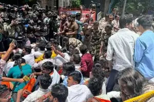 ABVP members hold protest at TGPSC
